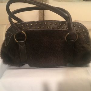 “Super Cute” Faux Fur/Leather Trim Mini Bag
